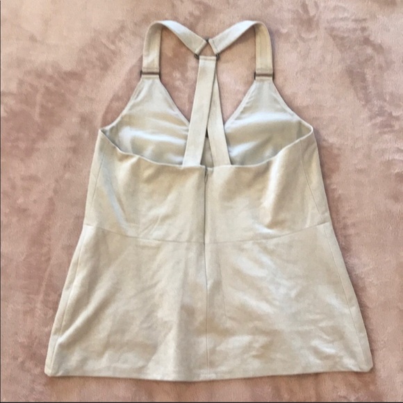 BCBG Suede-like Cream Halter - Picture 2 of 3